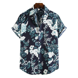 Chemise hawaïenne vintage à manches courtes boutonnée en coton imprimé floral pour homme – Idéale pour l'été et les vacances - Product Image 2