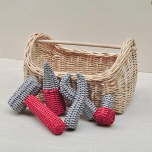 Rattan <b>tool</b> box construction <b>tools</b> pretend play set for baby boy high quality natural woven <b>toys</b> - Product Image 1