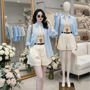2 Piece Long Summer Hot <b>Set</b> Women's Clothing Solid Skinny Cotton Eco-Friendly Washable Customized Packaging Vietnam Manufacturer - Product Image 6