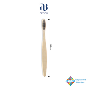 Brosse à dents en bambou C Curve pour enfants, poils en charbon naturel, manche en bois organique durable, soin dentaire durable pour enfants, en stock - Product Image 4