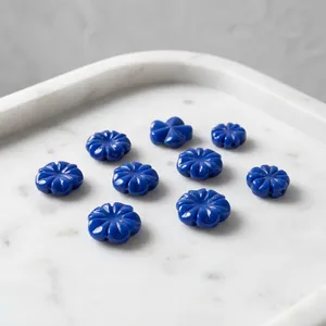 Mugalart - Gema de Cuarzo Turquesa Azul Natural Tallada en Forma de Flor, 18x18 mm, Suelta, de la India, para la Elaboración de Joyas - Product Image 2