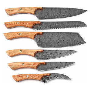 Premium Damascus Steel <b>Kitchen</b> Knife Set With Modern Look And Easy Use For Home Cooking - Product Image 1