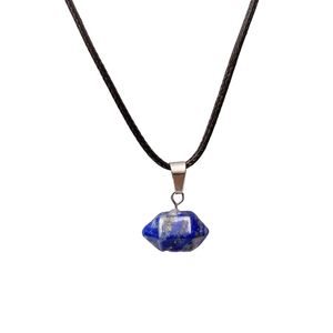 Natural Crystal Pendant Necklace with 19-Inch Leather <b>Rope</b> <b>Chain</b> for Men and Boys - Product Image 4