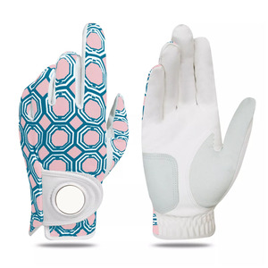 N0VERA INDUSTRIES Gant de golf pour femme main gauche avec marqueur de balle en cuir véritable respirant, logo personnalisé, pour golfeuse droitier, sport - Product Image 2