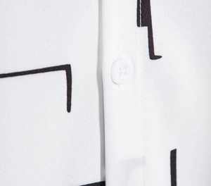 Camisa Casual para Hombre, Nueva Colección al por Mayor, Estampado Geométrico Blanco |   Blusa de Manga Corta con Solapa - Product Image 3