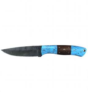 Custom OEM <b>hand</b> forged Damascus Steel Fixed Outdoor Utility <b>Tool</b> Turquoise Wood handle - Product Image 3