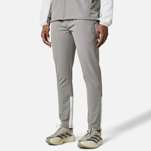 <b>Men's</b> Gray <b>White</b> Color Block Hooded Tracksuit Full Sleeve Zipper Sporty <b>Jogger</b> Pants With Side Pockets Autumn Casual Wear - Product Image 3