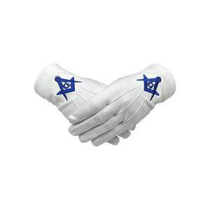 Gants blancs formels de la franc-maçonnerie, conçus pour les rituels de loge, l'utilisation en uniforme, les réunions et les événements fraternels. - Product Image 1