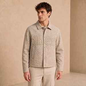 Veste de travail décontractée pour homme, personnalisée OEM, style vintage, couleur abricot, en jacquard, avec boutons, imprimée, pour camionneur, fabriquée sur mesure - Product Image 5