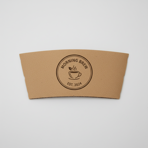 Manchon en papier kraft de qualité alimentaire, écologique, fabriqué au Vietnam, pour gobelets à café, impression personnalisée, compatible micro-ondes, pour la décoration - Product Image 1