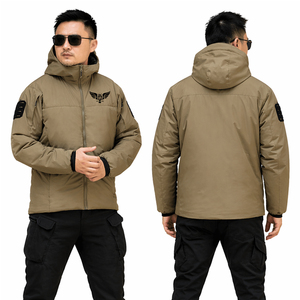 Mens Tactical Hooded Waterproof Jacket Winter Windproof Insulated Outdoor Utility Cargo Coat Warm Puffer Jacket - Product Image 1