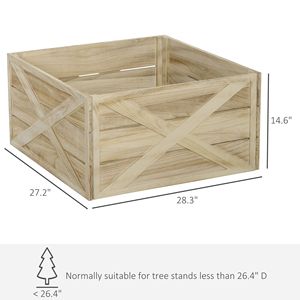 Collare per Albero di Natale Artigianale in Legno Naturale da 28 Pollici per Alberi Artificiali, Facile da Montare con Finitura Leggermente Invecchiata - Product Image 3