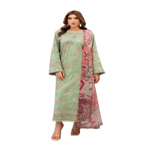 Elegantes hermosos trajes indios de 3 piezas de lujo vestidos largos de mujer de Ramsha Vol ANDAAZ Boutique vestidos de césped de lujo - Product Image 1