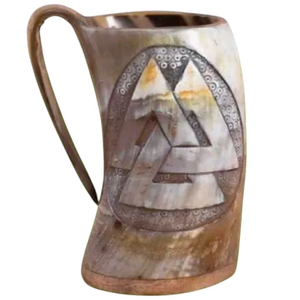 Nouveau design – Chope à boire en corne naturelle Viking – 100 % authentique, écologique, pour bière, avec logo et couleur personnalisables - Product Image 5