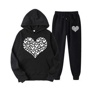 Ensemble de survêtement unisexe en polaire légère beige uni, sweat-shirt à capuche décontracté et pantalon de jogging - Product Image 6