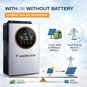 MuscleGrid 5KW Focus Series Hybrid Solar Inverter <b>24V</b> <b>Battery</b> Support 9KW PV Support IP43 Rated Designed for Extreme Performance - Product Image 4