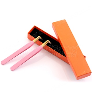 Pince à épiler professionnelle en acier inoxydable japonais pour faux cils avec emballage en boîte personnalisé - Product Image 1