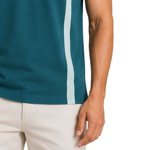 เสื้อโปโลผู้ชายสีเขียวอมฟ้าและสีฟ้าอ่อนแบบกำหนดเอง แขนสั้น สวมใส่สบาย เหมาะสำหรับกอล์ฟ รับผลิตแบบ OEM แบรนด์ส่วนตัว ระบายอากาศได้ดี ขายส่ง - Product Image 6