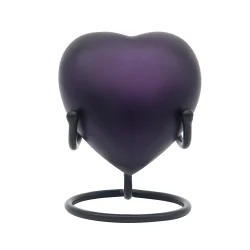 Urne funéraire noire en forme de cœur avec motif de feuille argentée pour cendres d'adultes, urne souvenir en forme de cœur pour cendres masculines et féminines - Product Image 3