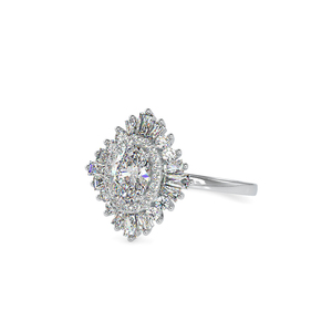 Premium Quality 925 Silver <b>Large</b> Cocktail Core Moissanite Diamond Birthday Gift Women <b>Ring</b> - Product Image 4