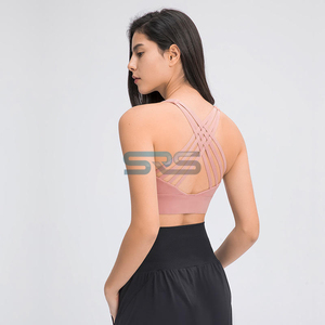 Soutien-gorge de sport pour femmes, débardeur de yoga court, avec fermeture éclair frontale, grande taille, bretelles non réglables, respirant, à carreaux, antichoc, pour la gym - Product Image 4