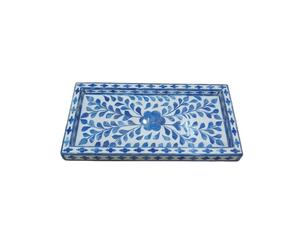 Bandeja Pequeña con Incrustaciones de Hueso Azul y Diseño Floral por PERFECT ENTERPRISES - Product Image 2