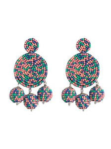 Pendientes para mujer en nuevo diseño moderno hecho a mano con cuentas bordadas multicolor de MD HANDICRAFTS. - Product Image 4