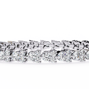 Bracelet tennis en argent 925 plaqué rhodium pour femme, serti de moissanite taille brillant rond, bijou de mariage classique - Product Image 3