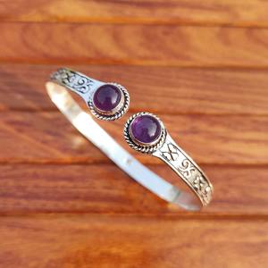 Brass Bangles with Natural Gemstones for <b>Chakra</b> Alignment Mind Body Balance and Spiritual Gifts Available for Best Price - Product Image 2