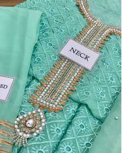 Top Quality Women Fashionable Chiffon Embroidered Beautiful Shalwar Kameez <b>Dress</b> For <b>Eid</b> And Special Events Stitched \ Unstitch - Product Image 6