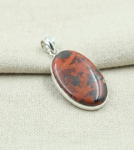 Colgante de Obsidiana Caoba en Plata de Ley 925 para Mujer, Cabujón Ovalado, Chapado en Oro Rosa y Oro Amarillo, Joyería Artesanal - Product Image 2