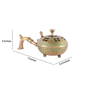Brûleur d'encens et de bakhoor en laiton avec poignée, diffuseur de parfum et d'aromathérapie pour la maison et l'hôtel - Product Image 5