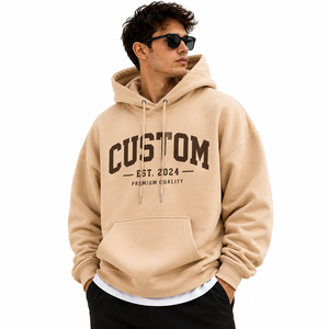 Nouveau design, vente chaude, sweat à capuche oversize pour homme, couleur unie, coton molletonné, style streetwear décontracté, sweats à capuche oversize d'hiver - Product Image 3