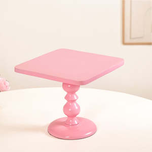 Base Cuadrada de Madera para Pastel, Plato de Exhibición de Postres Rosa y Morado para Bodas y Fiestas - Product Image 3