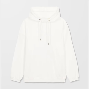 <b>Men's</b> White Hooded Sweatshirt Regular Fit 100% Cotton French Terry Casual Autumn Wear - Product Image 1