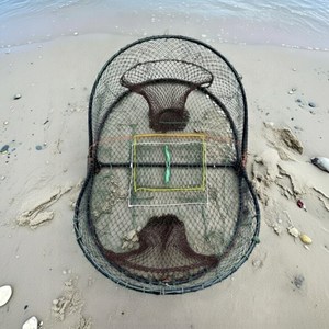 Cage de pêche pliable en acier galvanisé haute résistance avec monofilament PE, durable, pour crabes, homards et poissons, double nœud résistant à l'abrasion - Product Image 2