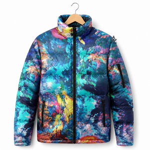 Veste matelassée unisexe personnalisée sublimée, style régalia maçonnique Héritage, légère, camouflage patchwork, avec logo frontal, pour l'hiver - Product Image 4