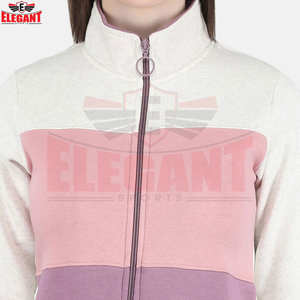 Good Supplier New Arrival Best Seller Comfortable Grey <b>Pink</b> Color Block Hoodie Jogger <b>Set</b> Custom Design Women <b>Tracksuits</b> - Product Image 5
