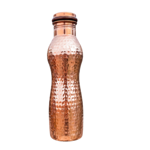 Botella de agua de cobre puro hecha a mano, botella de cobre martillado a prueba de fugas, recipiente de cobre ayurvédico para yoga, gimnasio, deportes y ecológico. - Product Image 1