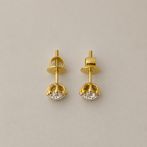18ct Gold Floral Cluster <b>Stud</b> <b>Earrings</b> with Cubic Zirconia High Polish Elegant Wedding Party Gift Jewelry for Women Girls - Product Image 5