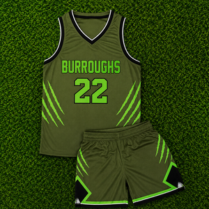 Ensembles d'uniformes de basketball vert olive pour hommes en gros – Maillots d'équipe personnalisés et shorts assortis – Tenues de sport personnalisables à séchage rapide - Product Image 1