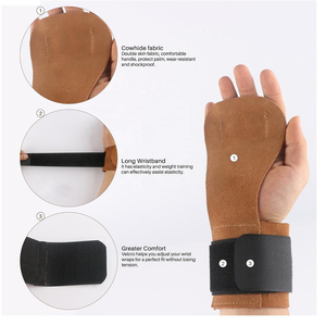 Protège-mains de gymnastique Virsa en cuir et néoprène, durables, réglables, personnalisables, unisexes, avec option OEM - Product Image 2