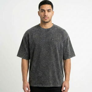 Camiseta Oversize Vintage para Hombre con Lavado Ácido, 280GSM, 100% Algodón Pesado, Hombro Caído, Estilo Urbano, Personalizable con Logotipo 3D - Product Image 1