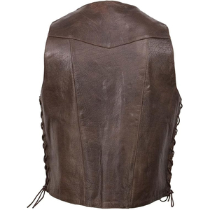 Chaleco de Motociclismo Samroz Sports, de Cuero Genuino, Personalizado, Casual, con Cierre de Cremallera en V, Precios Económicos al por Mayor, Transpirable, para Hombre - Product Image 3