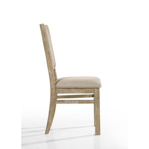 Set da Pranzo Contemporaneo Brutus 5 Pezzi, Tavolo Largo 119 cm con Finitura Noce e Sedie in Tessuto Grano, Stile Vintage per Sala da Pranzo Moderna - Product Image 6