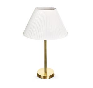 Lámpara de Mesa Moderna de Latón con Pantalla de Tela Blanca, Luz Cálida, para Uso Residencial - Product Image 2