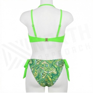 NORTH APPROACH Ensemble de bikini vert pour femme, imprimé cachemire, bas à nouer sur les côtés, maillot de bain extensible deux pièces - Product Image 2