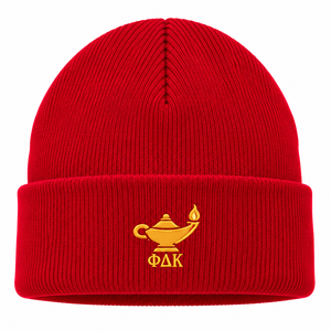 Bonnet PDK pour femme en acrylique doux, tricoté, avec motif de lettres décoratives, design extensible confortable pour l'extérieur par temps froid - Product Image 3