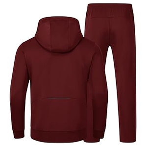 Men's Hooded Tracksuit Set Solid Blue Full <b>Zip</b> Sweatshirt With Side <b>Pockets</b> And Matching Pants Casual Autumn Wear - Product Image 6
