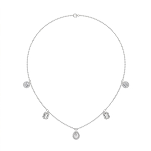 Collier de luxe pour femme en argent sterling 9KT, 10KT, 14KT, 18KT avec diamants de laboratoire à taille mixte – Cadeau idéal pour un anniversaire - Product Image 1